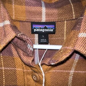 Patagonia Tan and Brown Checkered Shirt